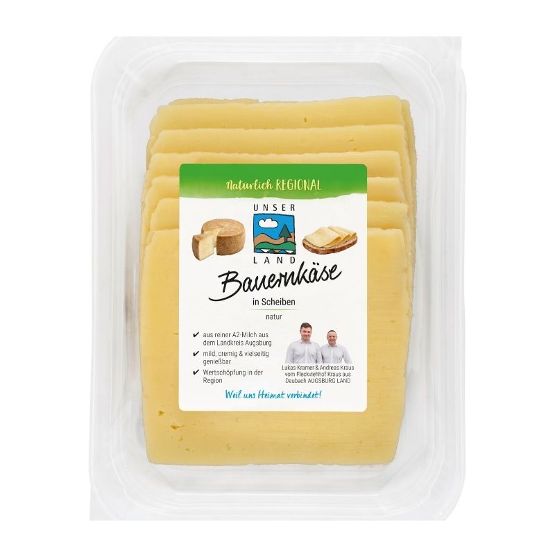 Bauernkäse Natur in Scheiben
