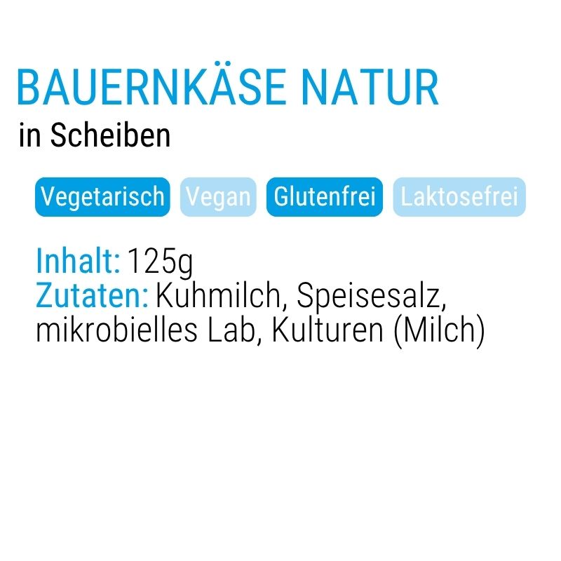 Bauernkäse Natur in Scheiben