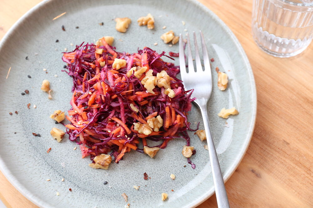 Rotkohl Karotten Salat IMG 0702